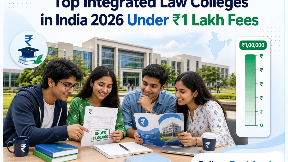 Top Integrated Law Colleges in India 2026 Under ₹1 Lakh Fees