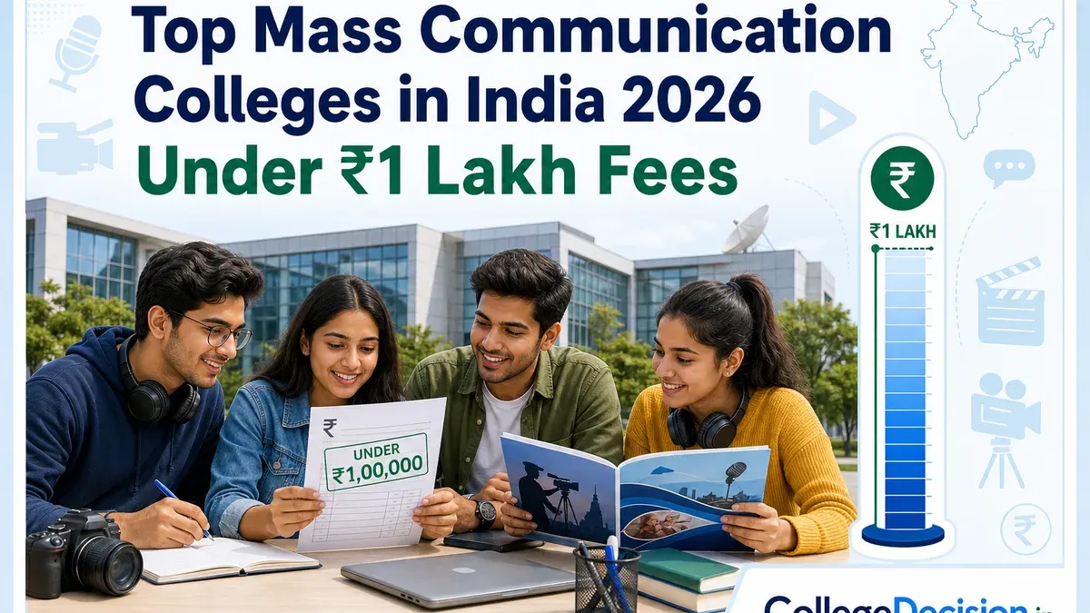 Top Mass-Communication Colleges in India 2026 Under ₹1 Lakh Fees