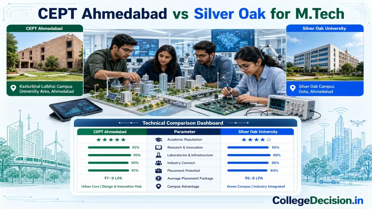CEPT University vs Silver oak University for M.Tech / M.E.: Which Fits You Better?