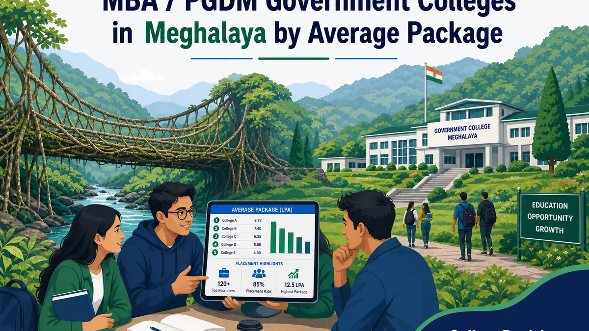 MBA / PGDM Government Colleges in Meghalaya by Average Package