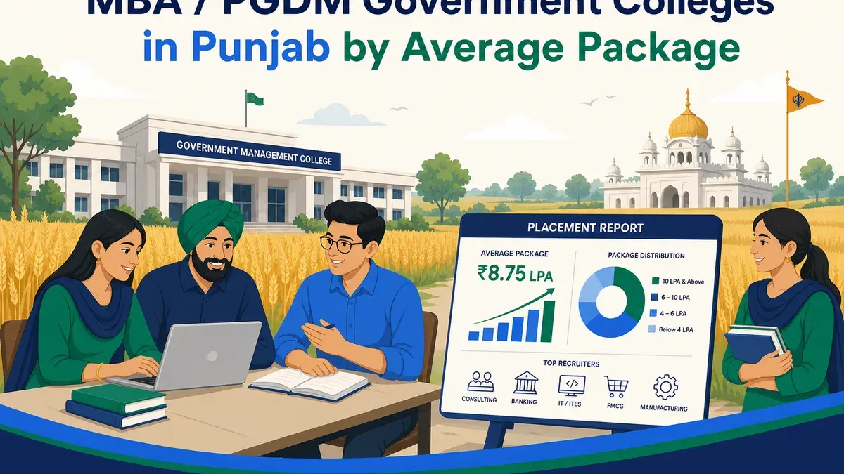 MBA / PGDM Government Colleges in Punjab by Average Package