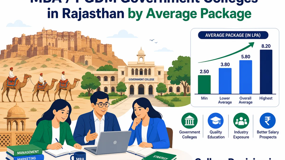 MBA / PGDM Government Colleges in Rajasthan by Average Package