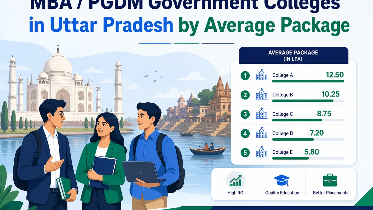 MBA / PGDM Government Colleges in Uttar Pradesh by Average Package