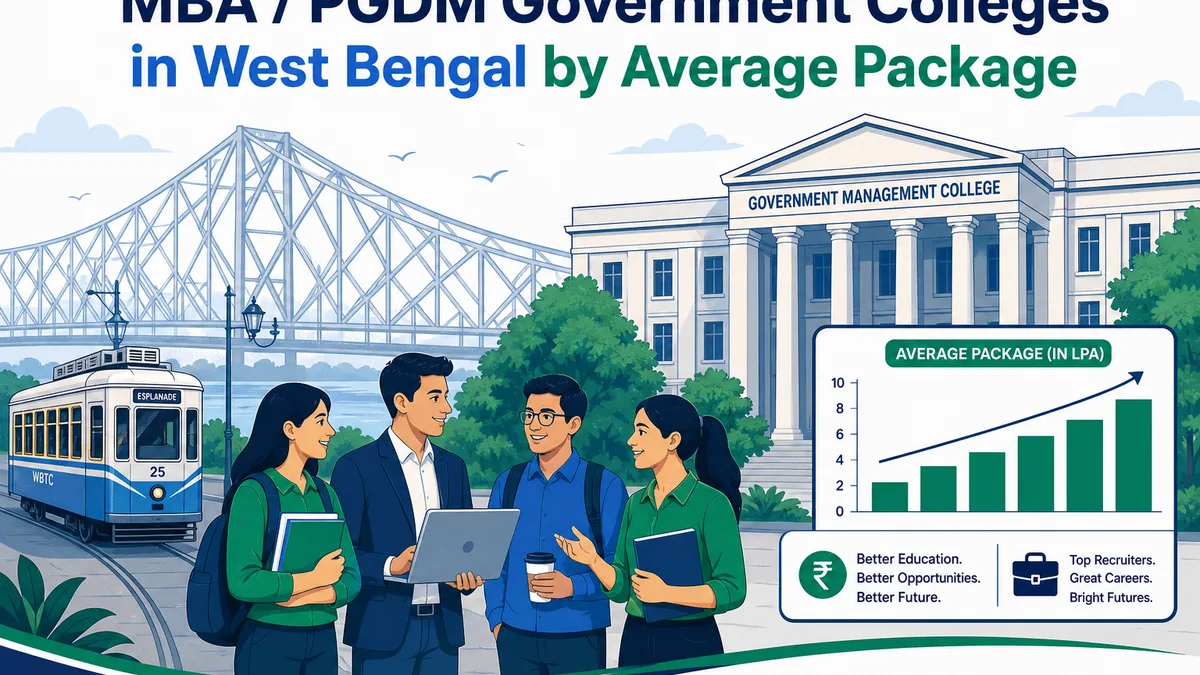 MBA / PGDM Government Colleges in West Bengal by Average Package