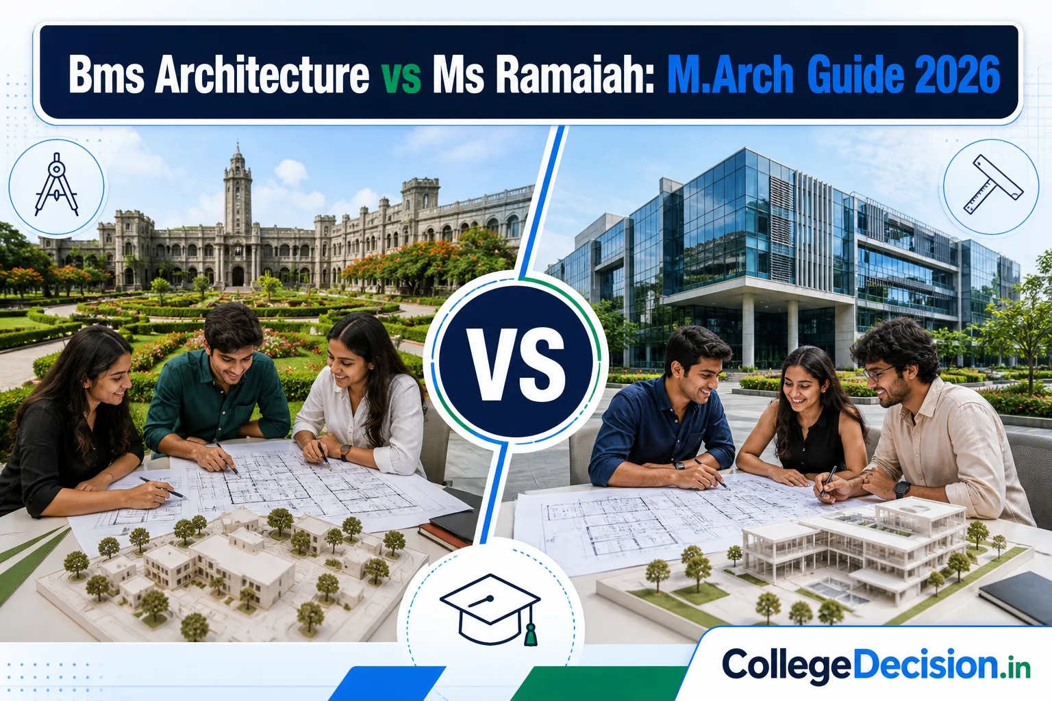 BMS College of Architecture or MSRIT Bangalore for M.Arch? Fees, Branches & Placements