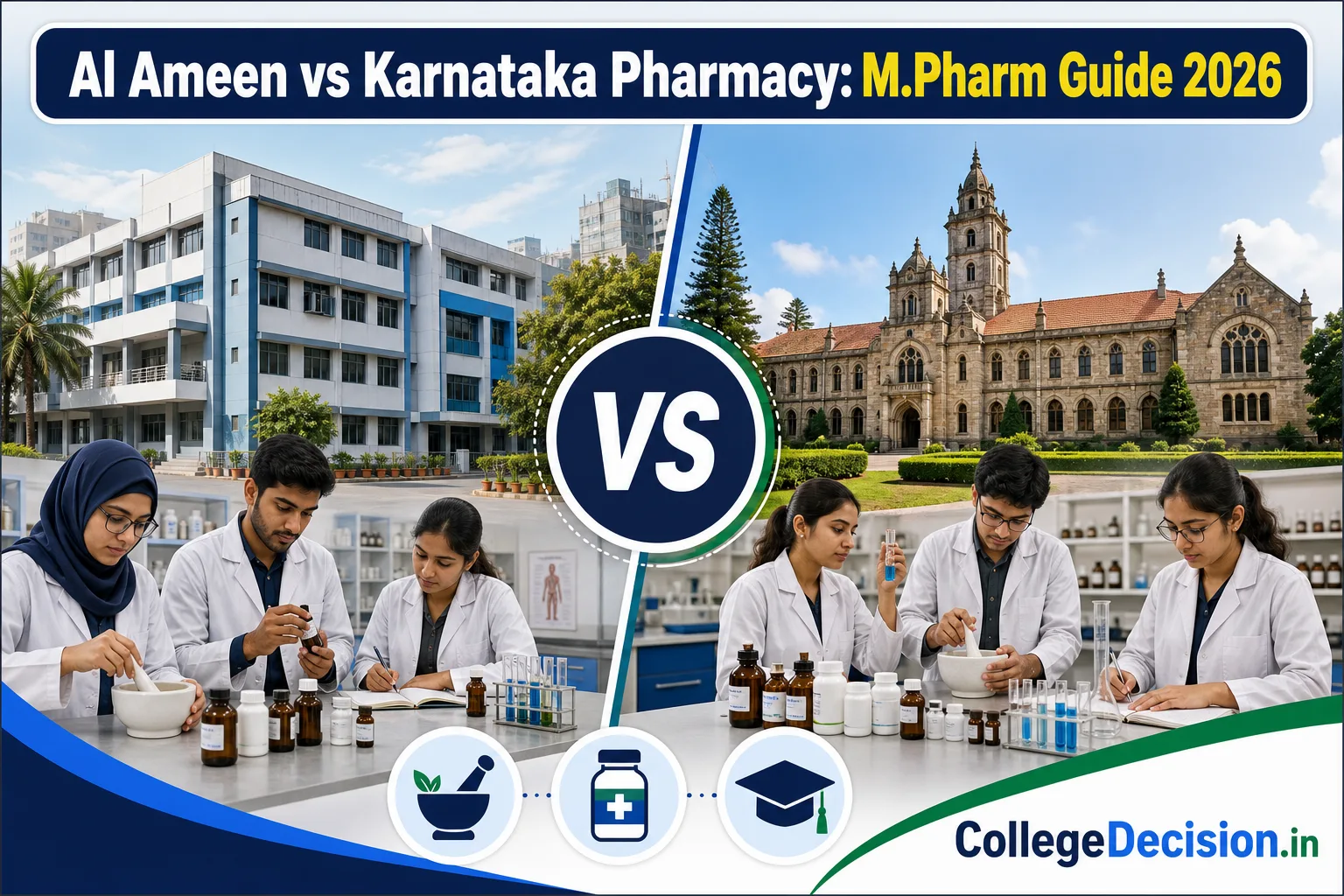 Al-Ameen College of Pharmacy or Karnataka College of Pharmacy for M.Pharm? Fees, Branches & Placements