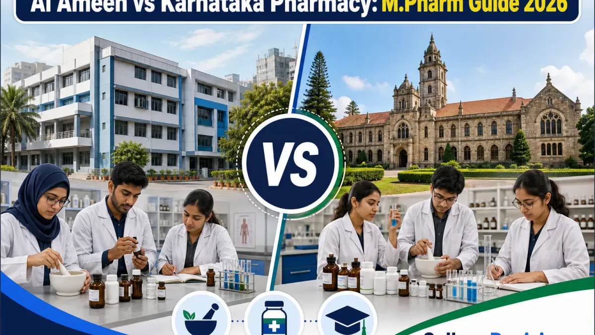 Al-Ameen College of Pharmacy or Karnataka College of Pharmacy for M.Pharm? Fees, Branches & Placements