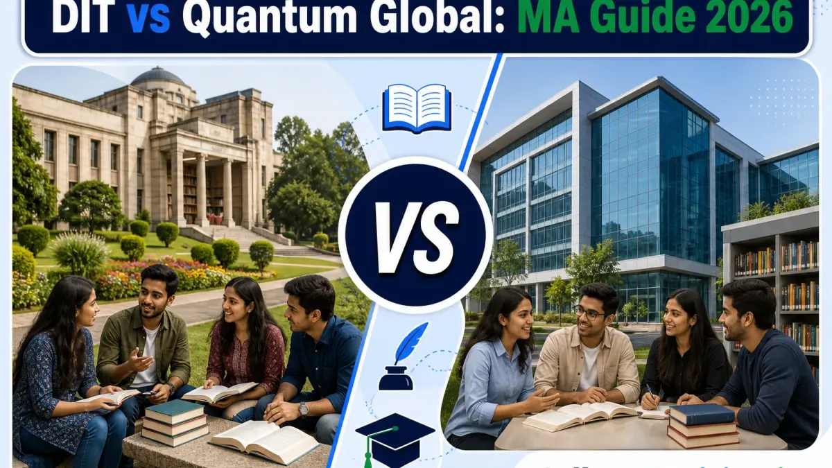DIT University or Quantum University for MA? Fees, Branches & Placements