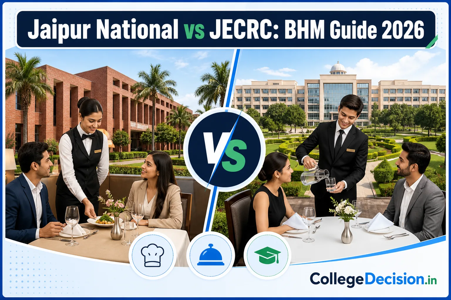 Jaipur National University or JECRC University for BHM? Fees, Branches & Placements