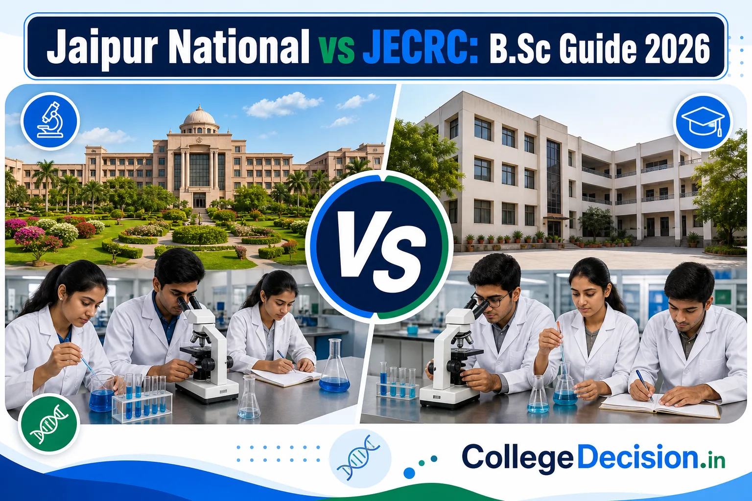 Jaipur National University or JECRC University for BSc? Fees, Branches & Placements