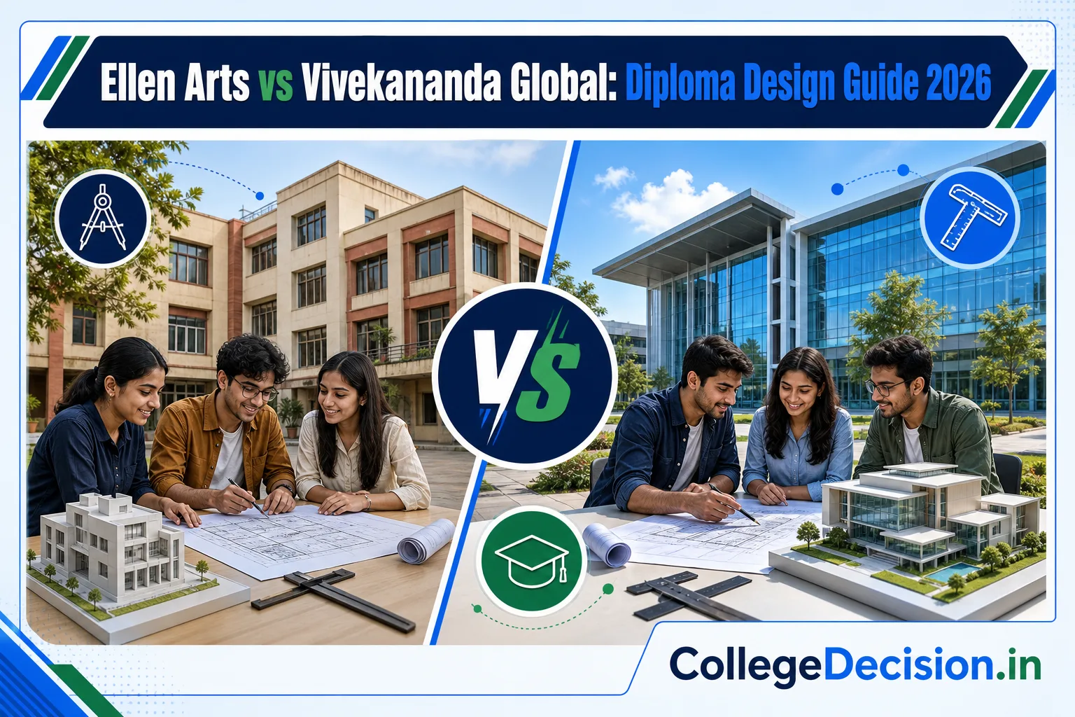 Ellen College of Design or Vivekananda Global University for Design - Diploma? Fees, Branches & Placements
