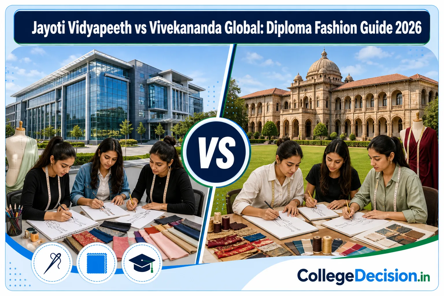 Jayoti Vidyapeeth or Vivekananda Global University for Diploma in Fashion? Fees, Branches & Placements