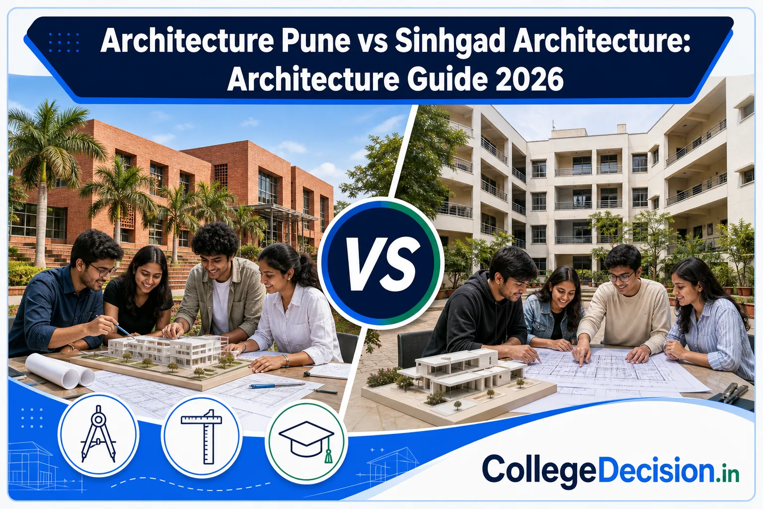 College of Architecture or Sinhgad College of Architecture for B.Arch? Fees, Branches & Placements