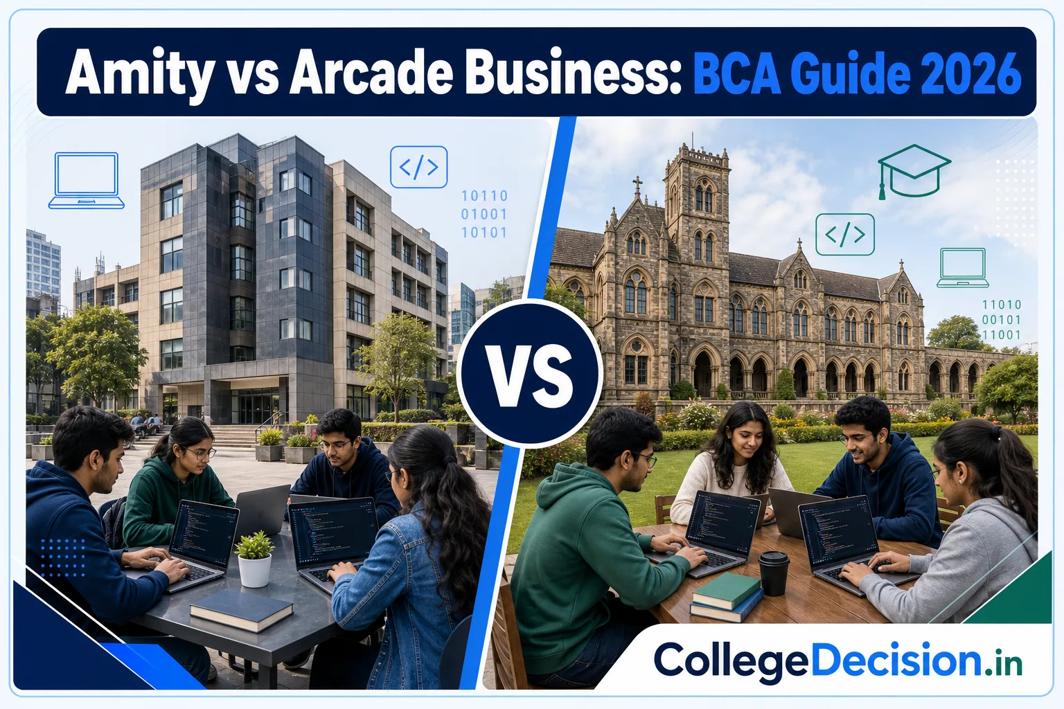 Amity Patna Bihar or Arcade Business College for BCA? Fees, Branches & Placements
