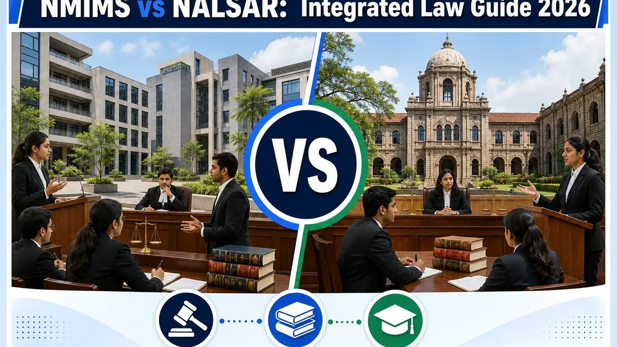 NMIMS Hyderabad or NALSAR Hyderabad for Integrated Law? Fees, Branches & Placements