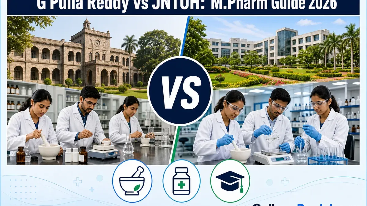 G Pulla or JNTUH Hyderabad for M.Pharm? Fees, Branches & Placements