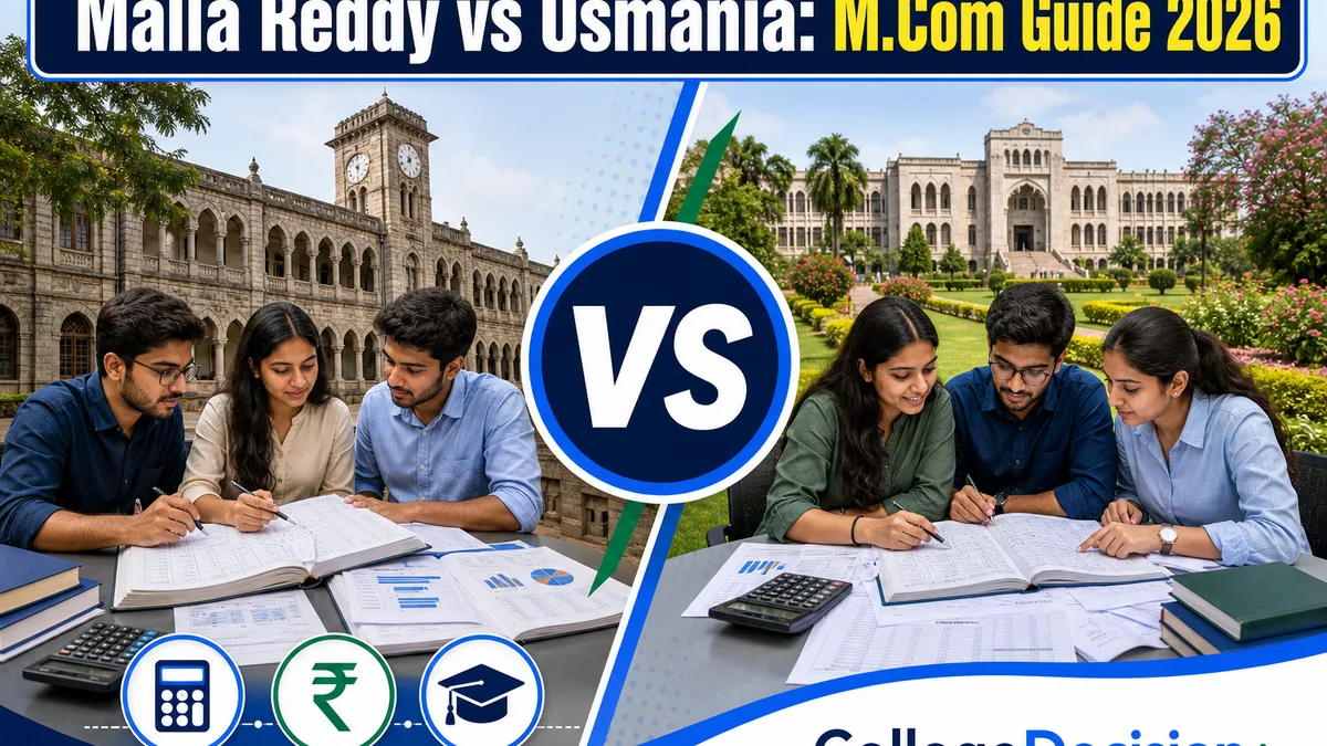Malla Reddy University or Osmania University for MCom? Fees, Branches & Placements