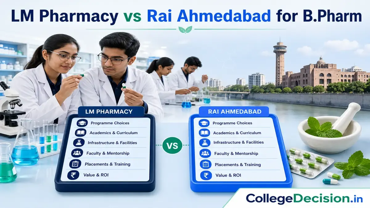 LM College of Pharmacy or Rai University for B.Pharm? Fees, Branches & Placements