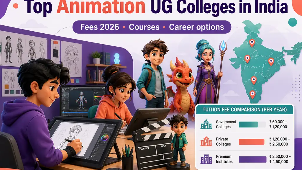 Top Animation - UG Colleges in India with Fees 2026