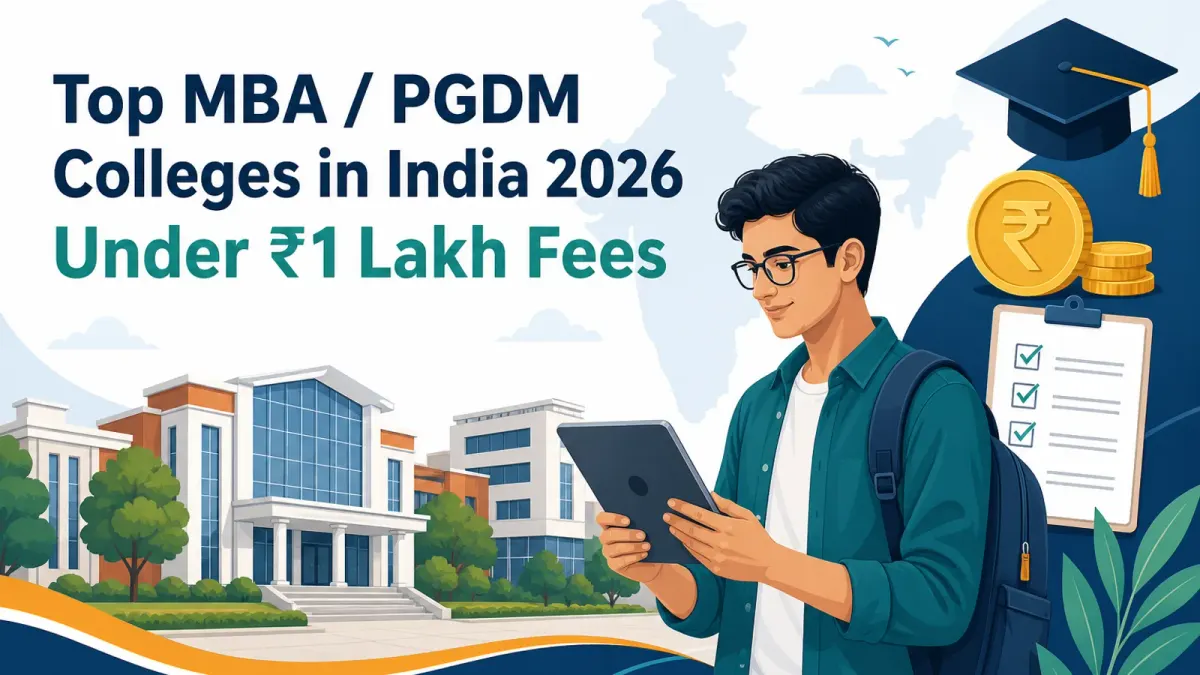 Top MBA / PGDM Colleges in India 2026 Under ₹1 Lakh Fees